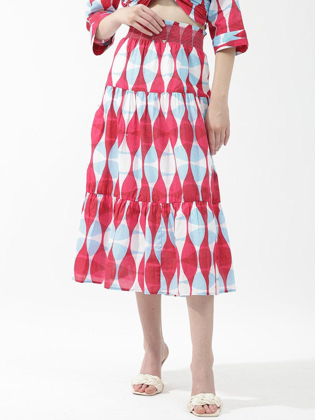 rareism abstract printed a-line midi skirt
