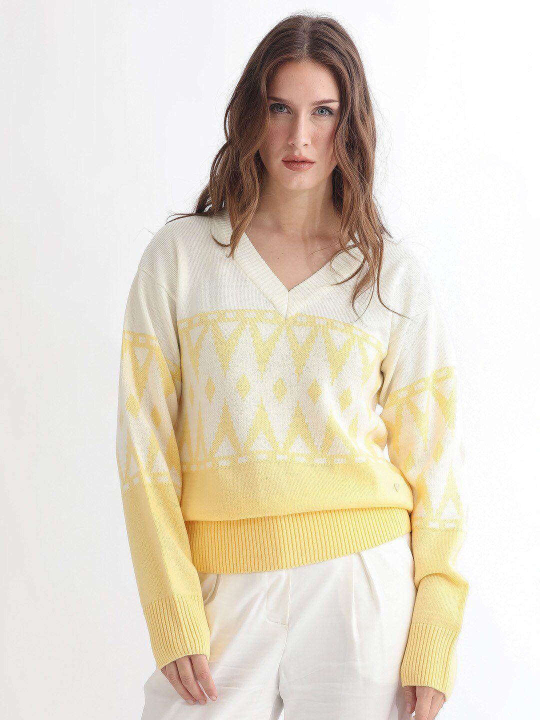 rareism abstract printed cotton pullover