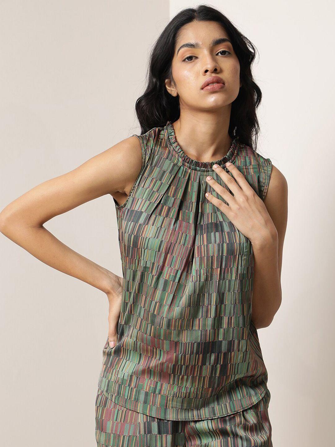 rareism abstract printed sleeveless top