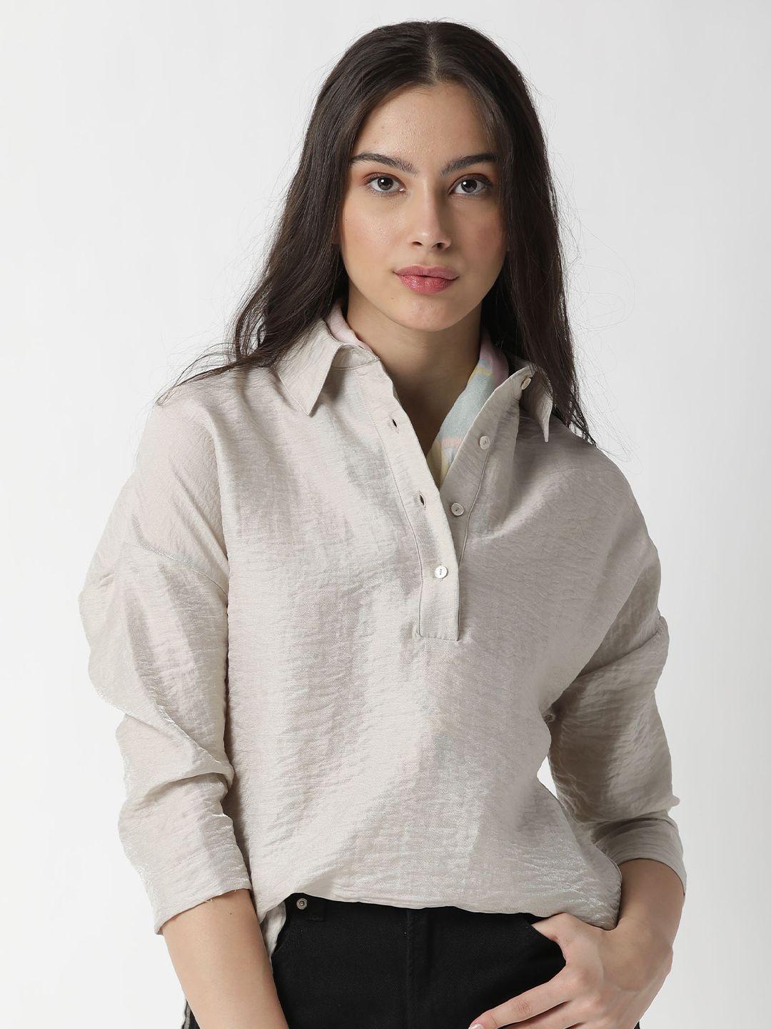 rareism beige shirt style top