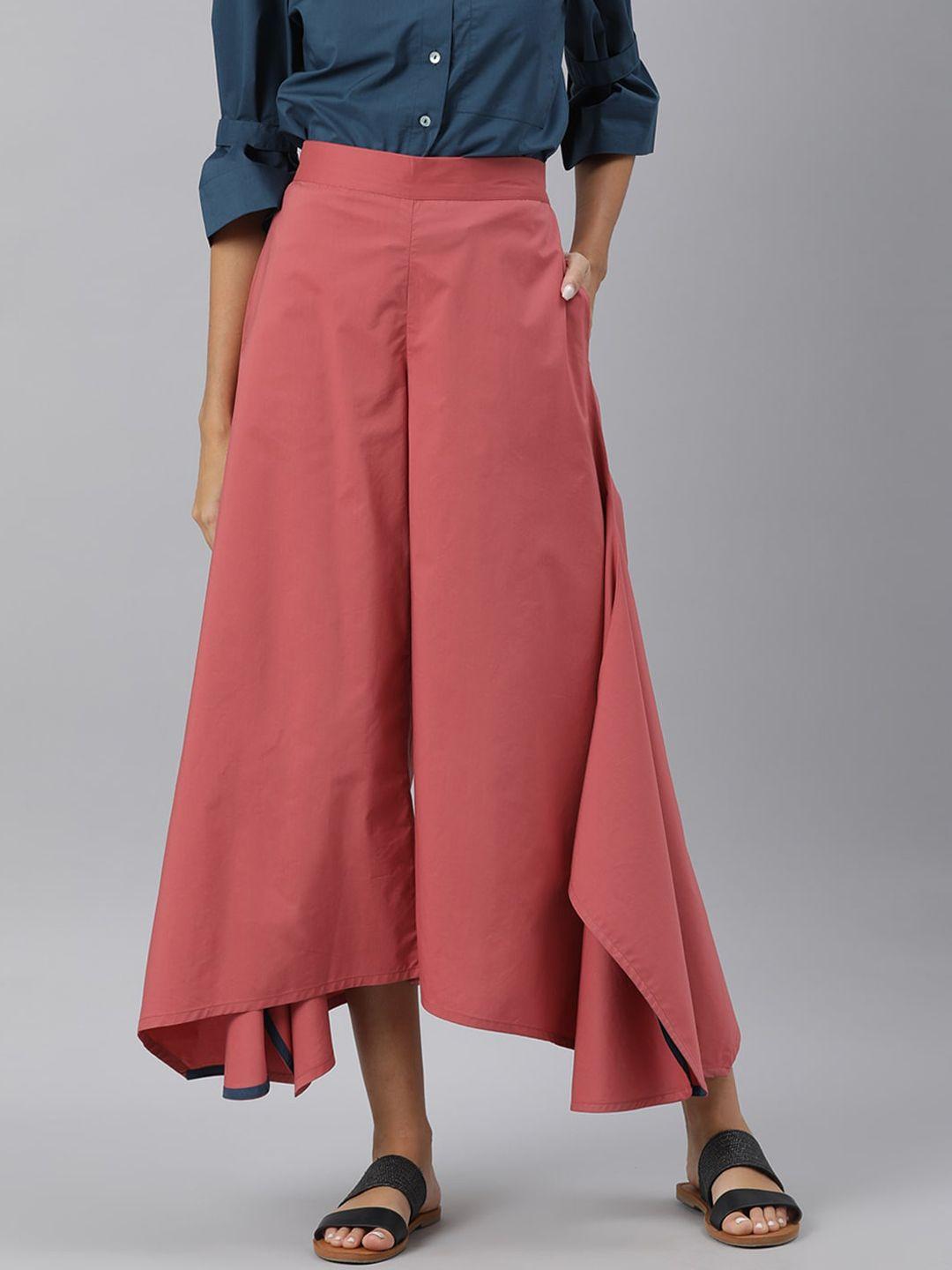 rareism coral flared culottes