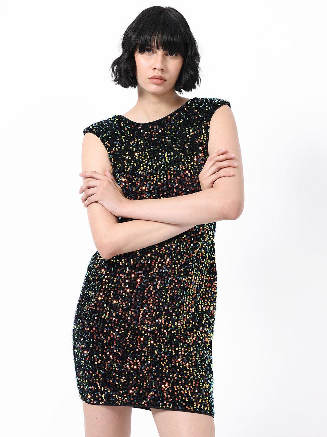 rareism embellished sequined sheath dress