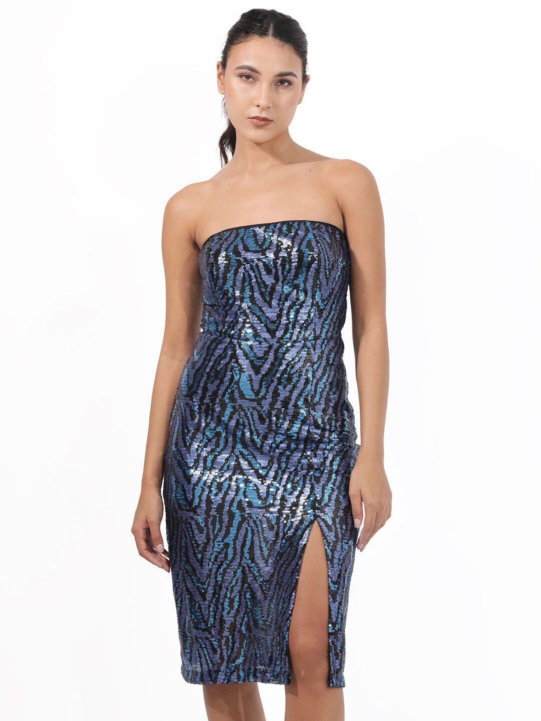 rareism embellished strapless sheath party dress