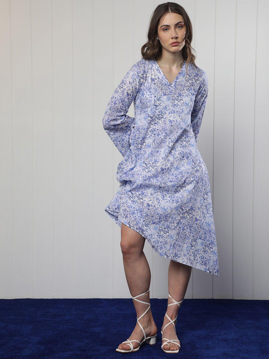 rareism floral printed a-line dress