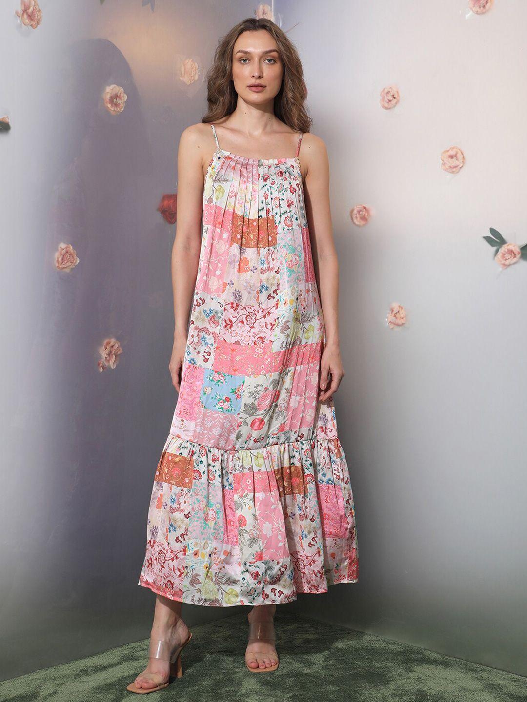 rareism floral printed maxi midi dress