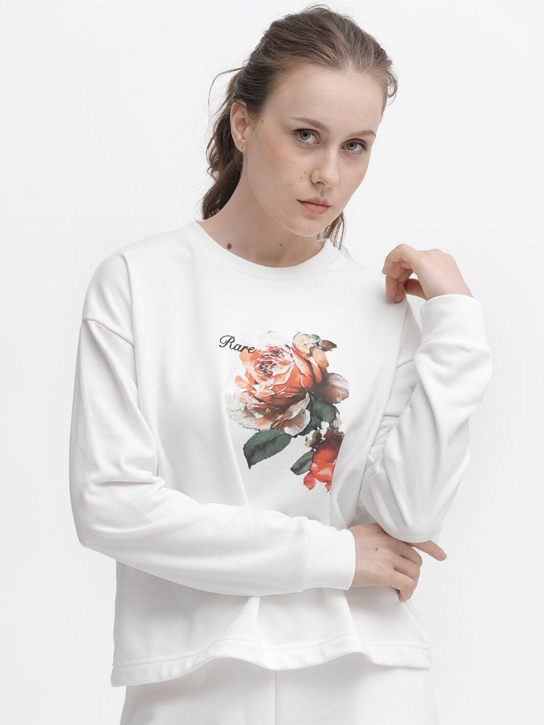 rareism foral printed cotton sweatshirt