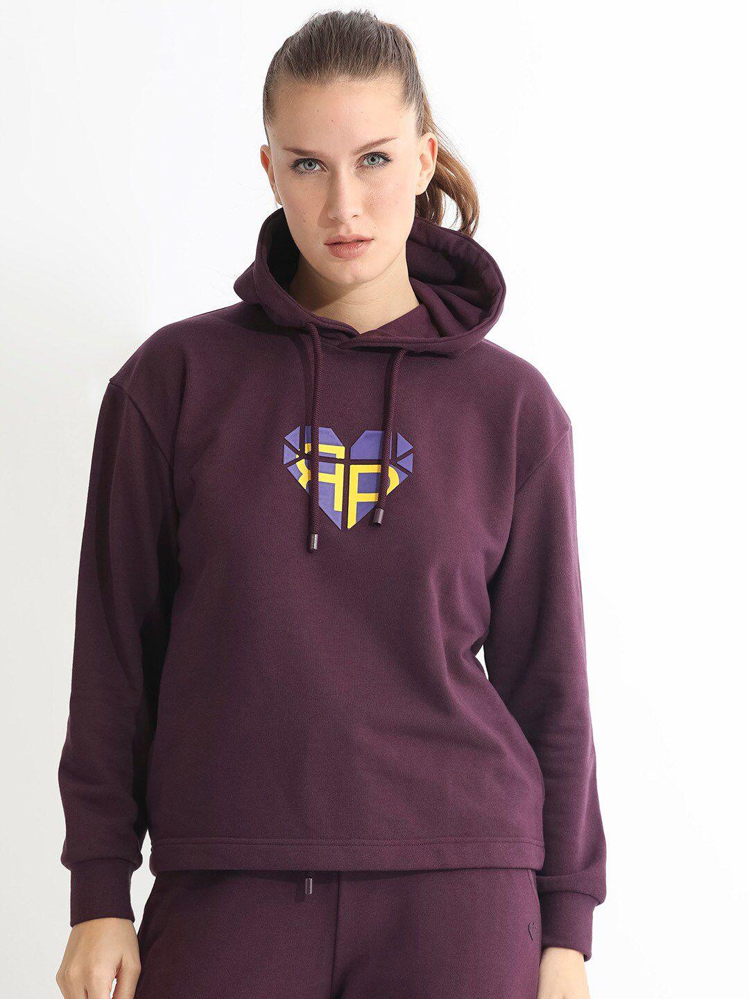 rareism graphic printed hooded cotton sweatshirt