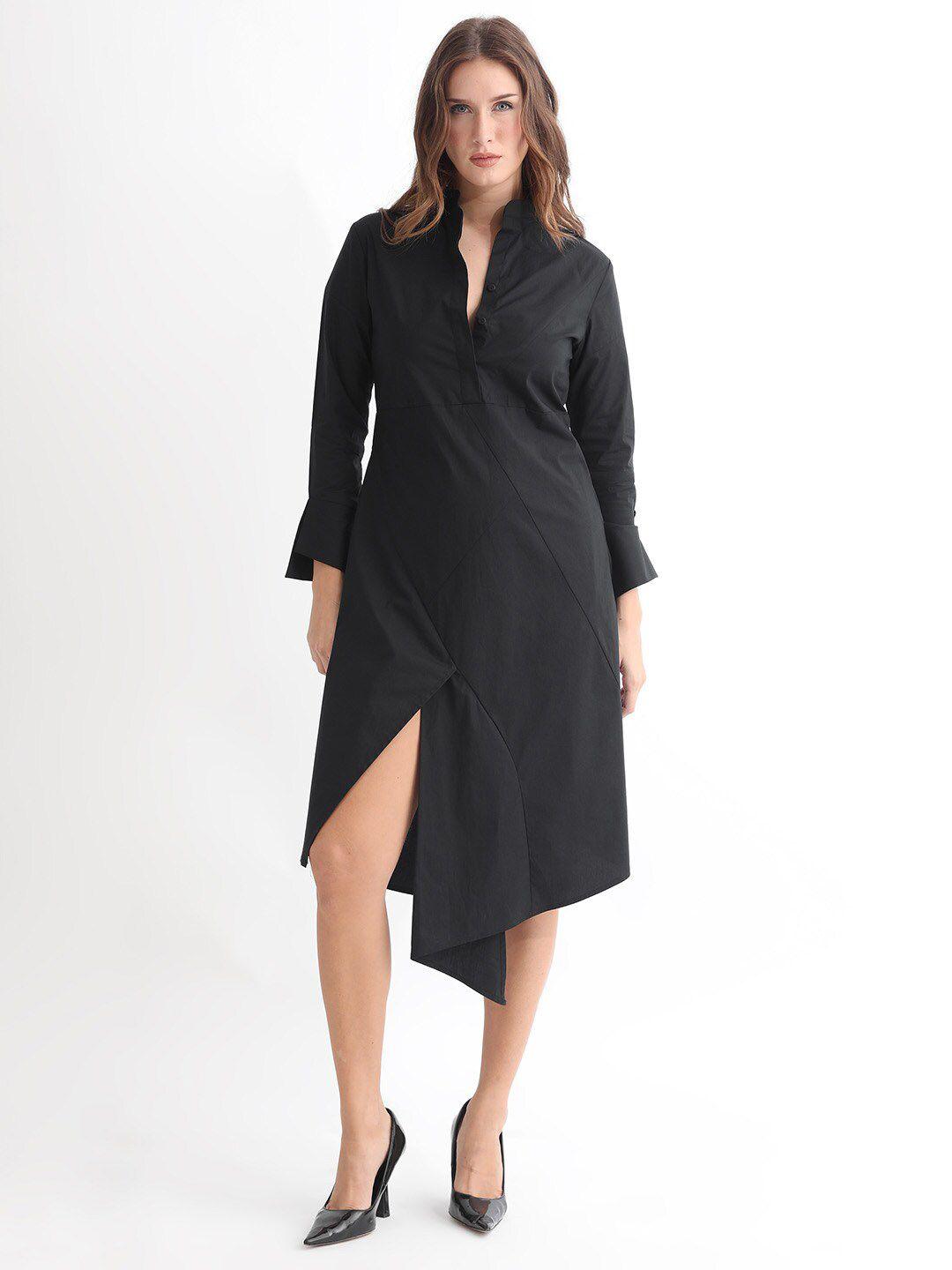 rareism mandarin collar shirt style dress