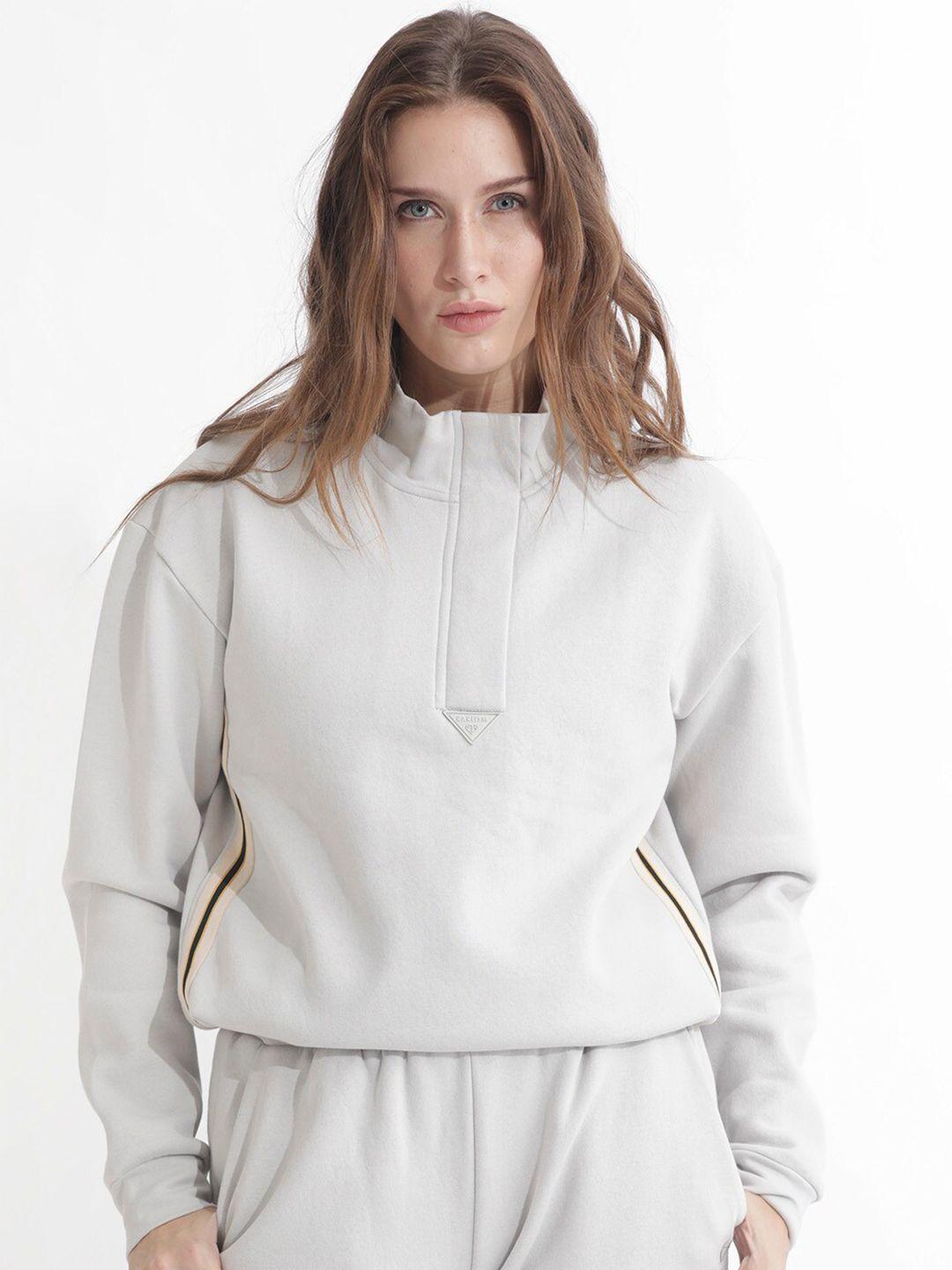 rareism mock collar cotton sweatshirt