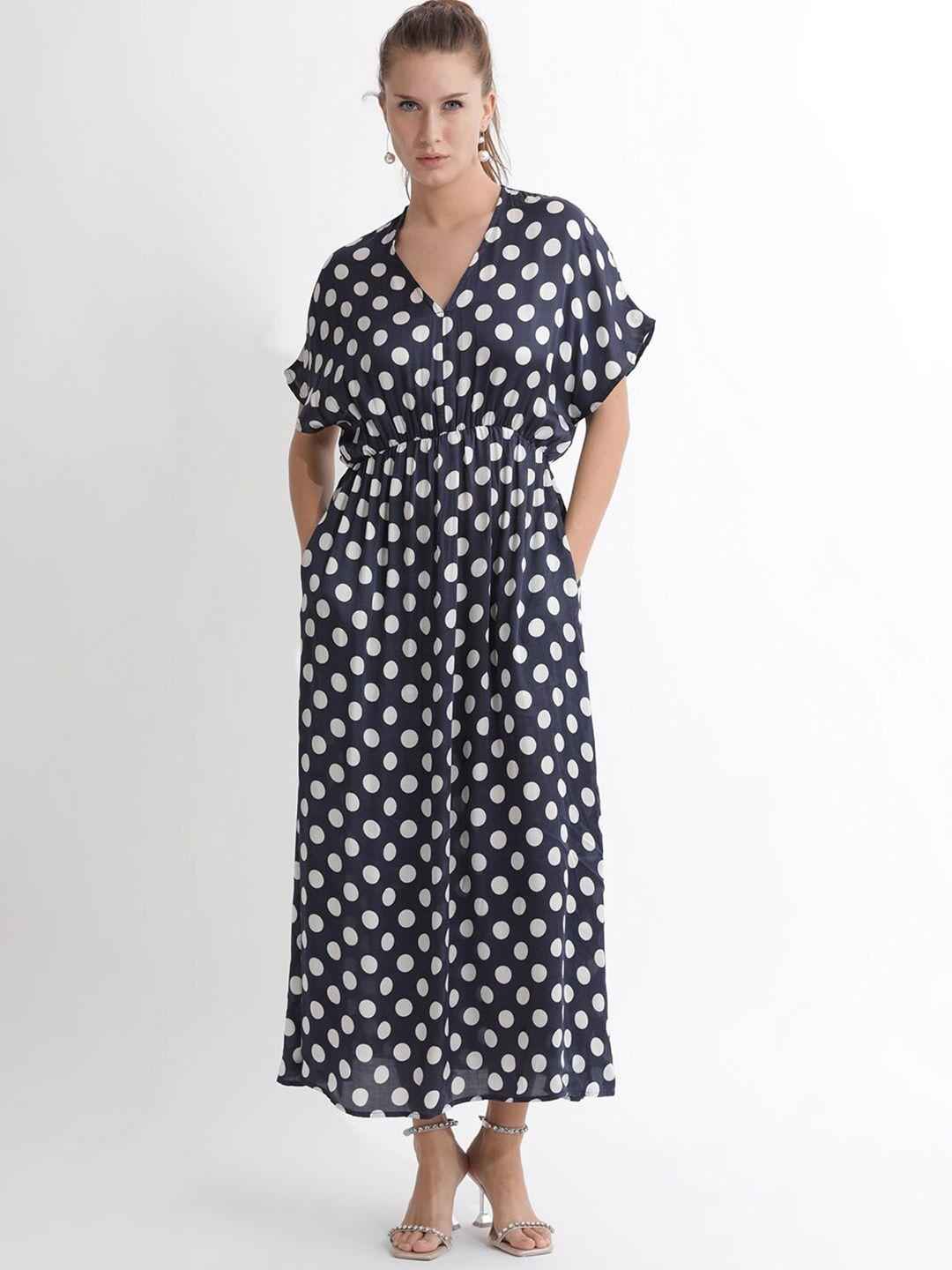 rareism polka dots printed maxi dress