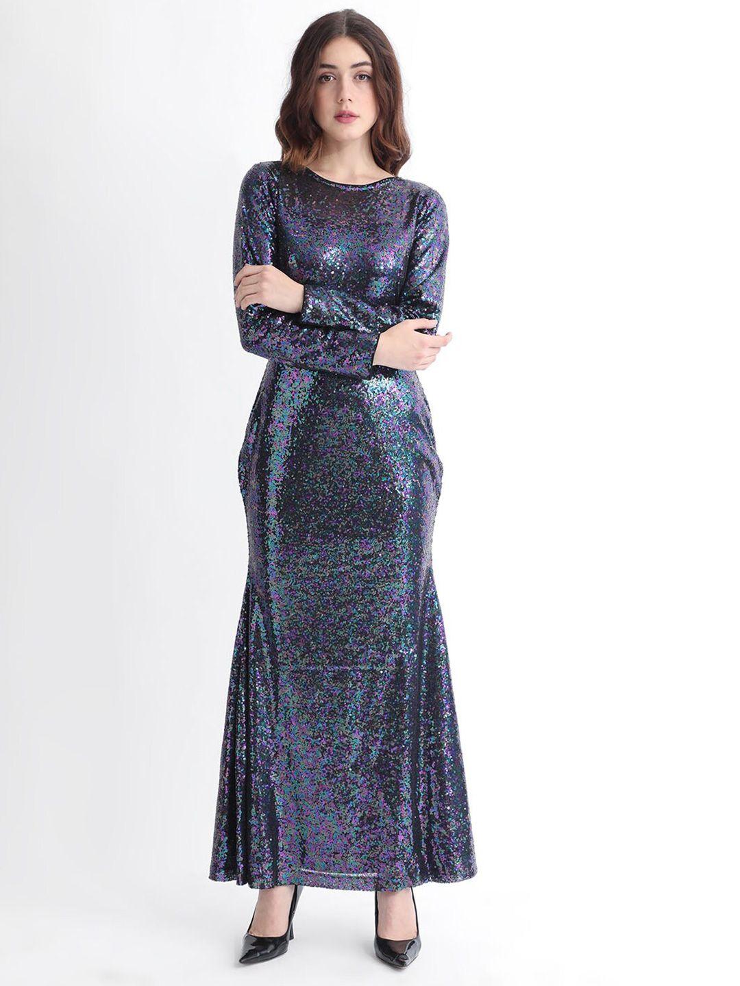 rareism sequinned sheath maxi dress