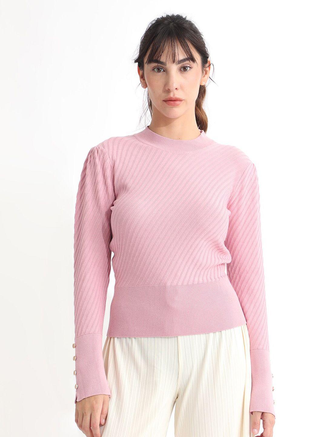 rareism striped round neck pullover