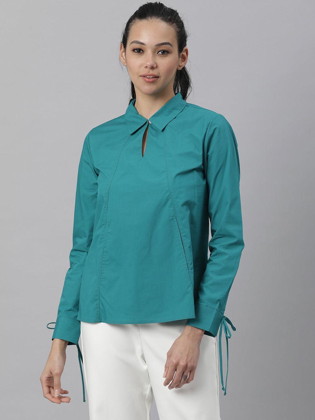 rareism teal shirt style top