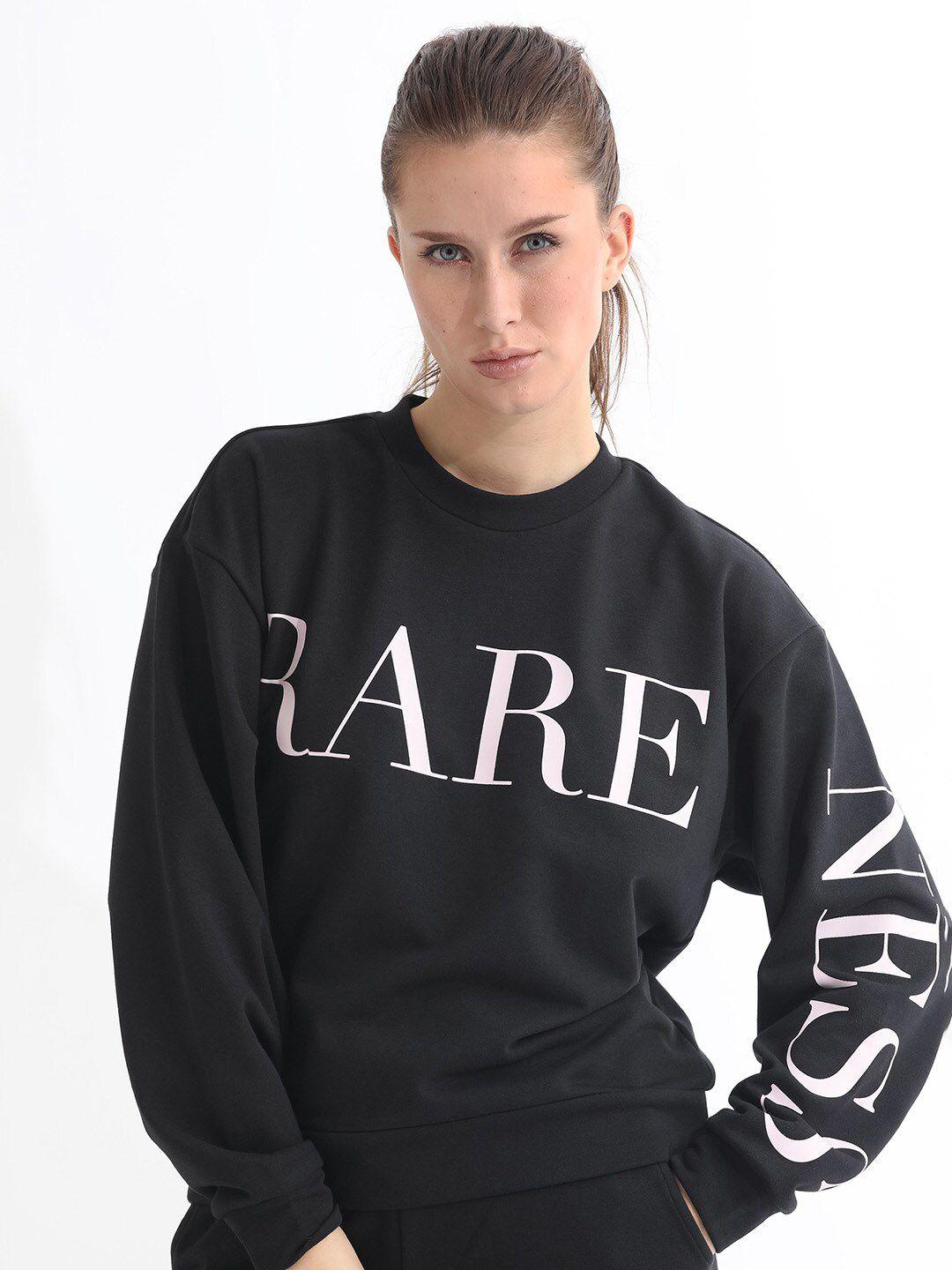 rareism typographic printed cotton sweatshirt