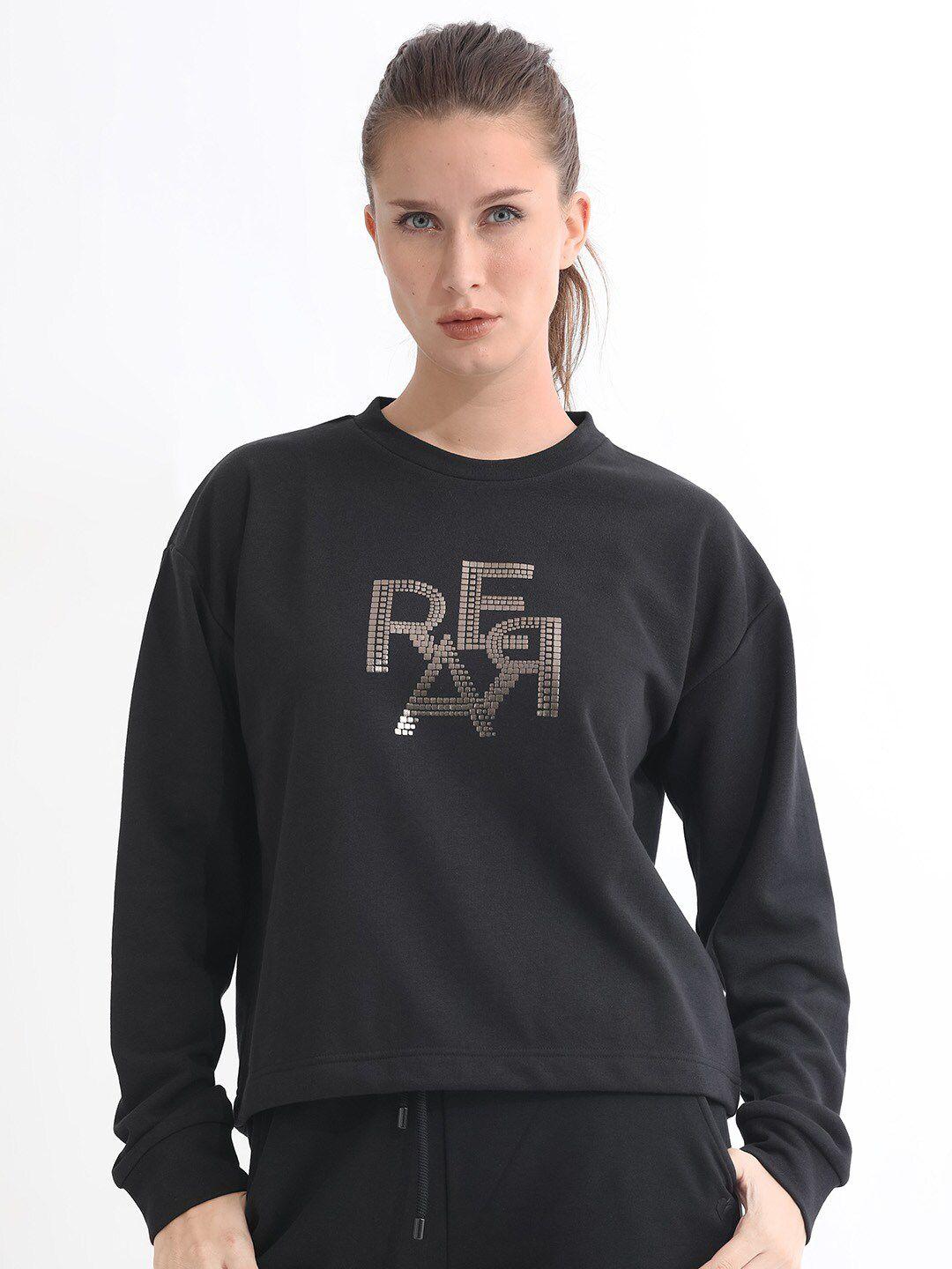 rareism typographic printed cotton sweatshirt