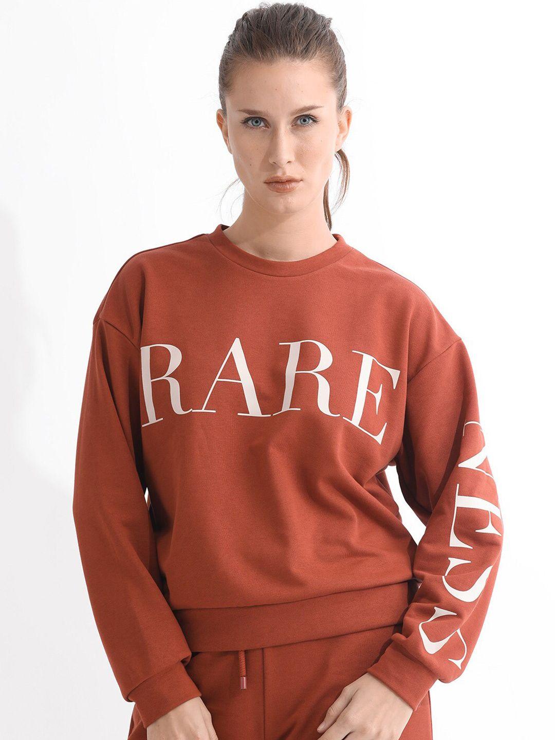 rareism typographic printed cotton sweatshirt