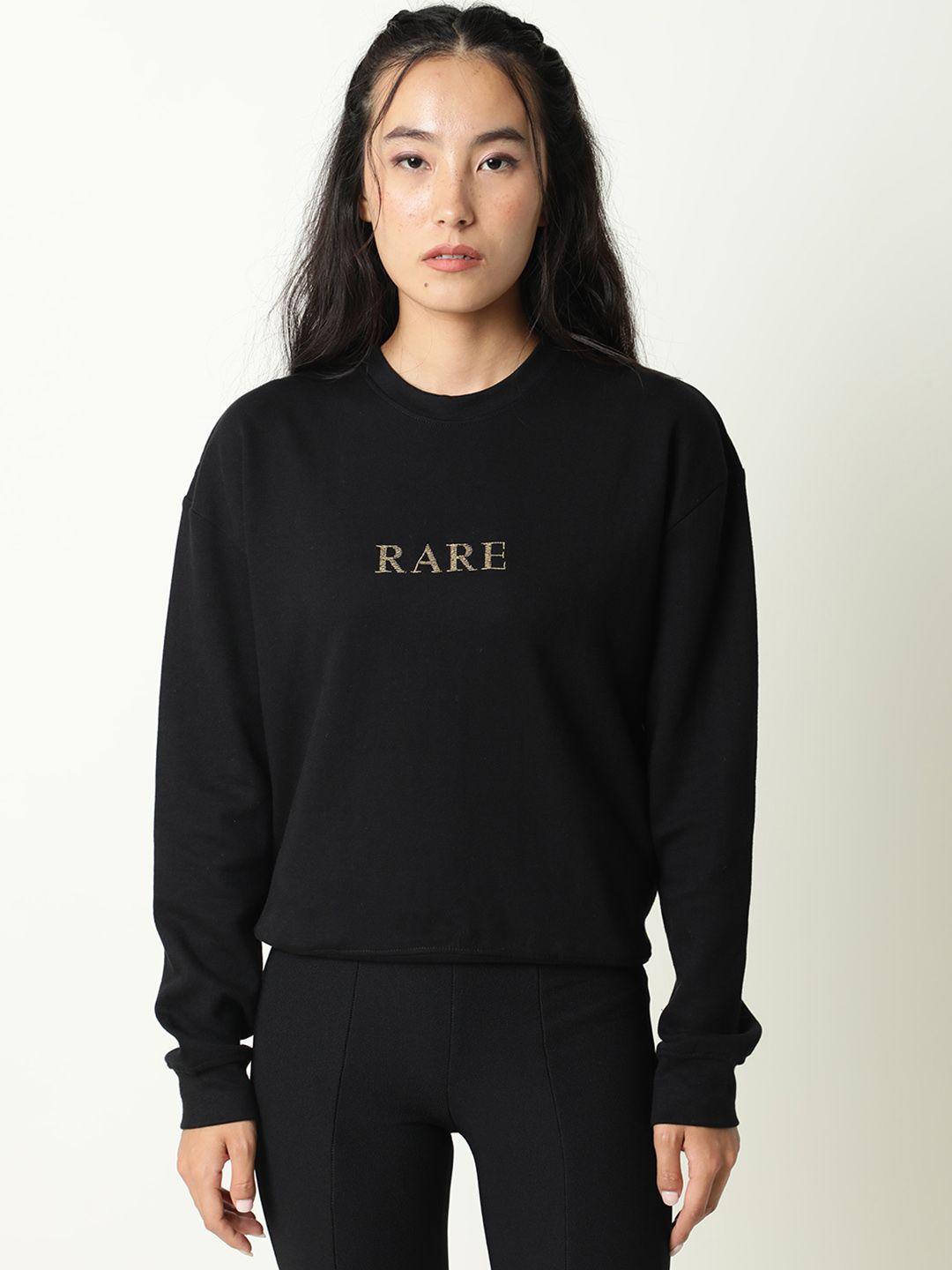 rareism women black printed sweatshirt