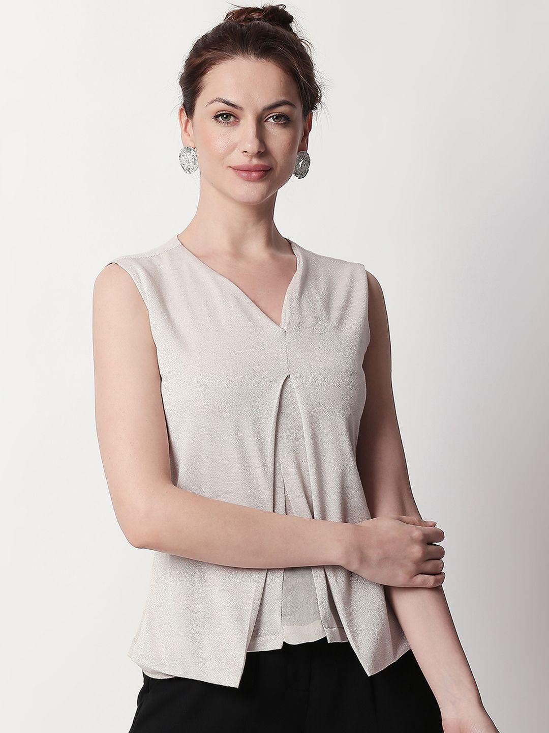 rareism women grey solid a-line top