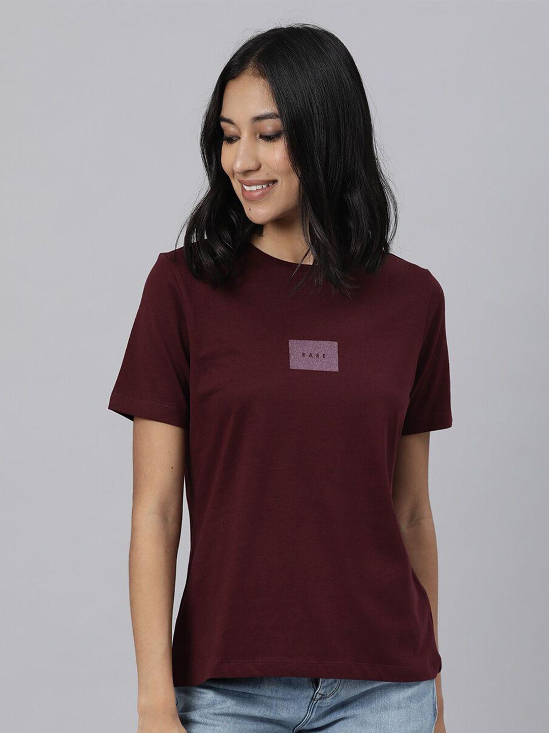 rareism women maroon t-shirt