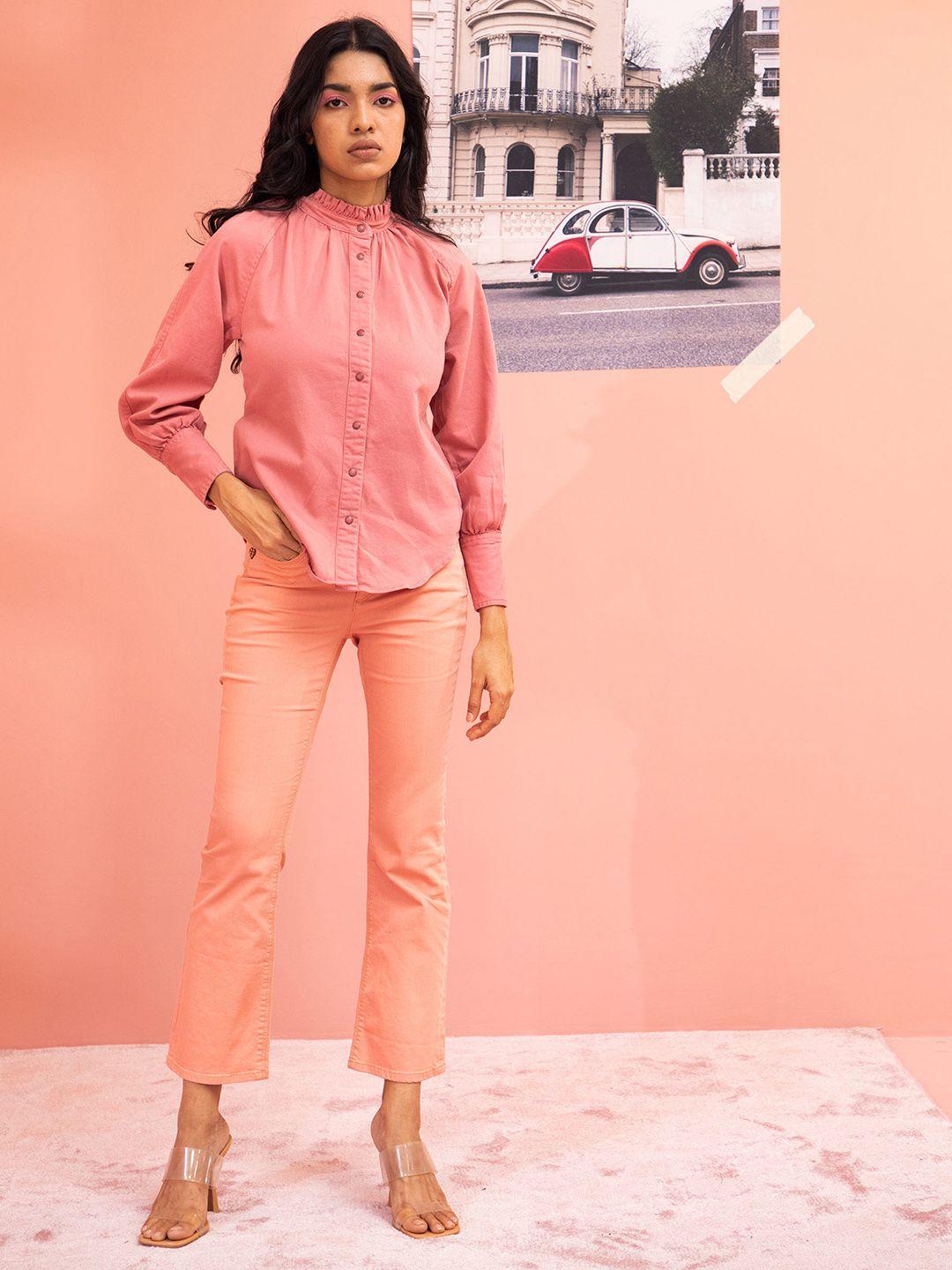 rareism women peach-coloured jeans