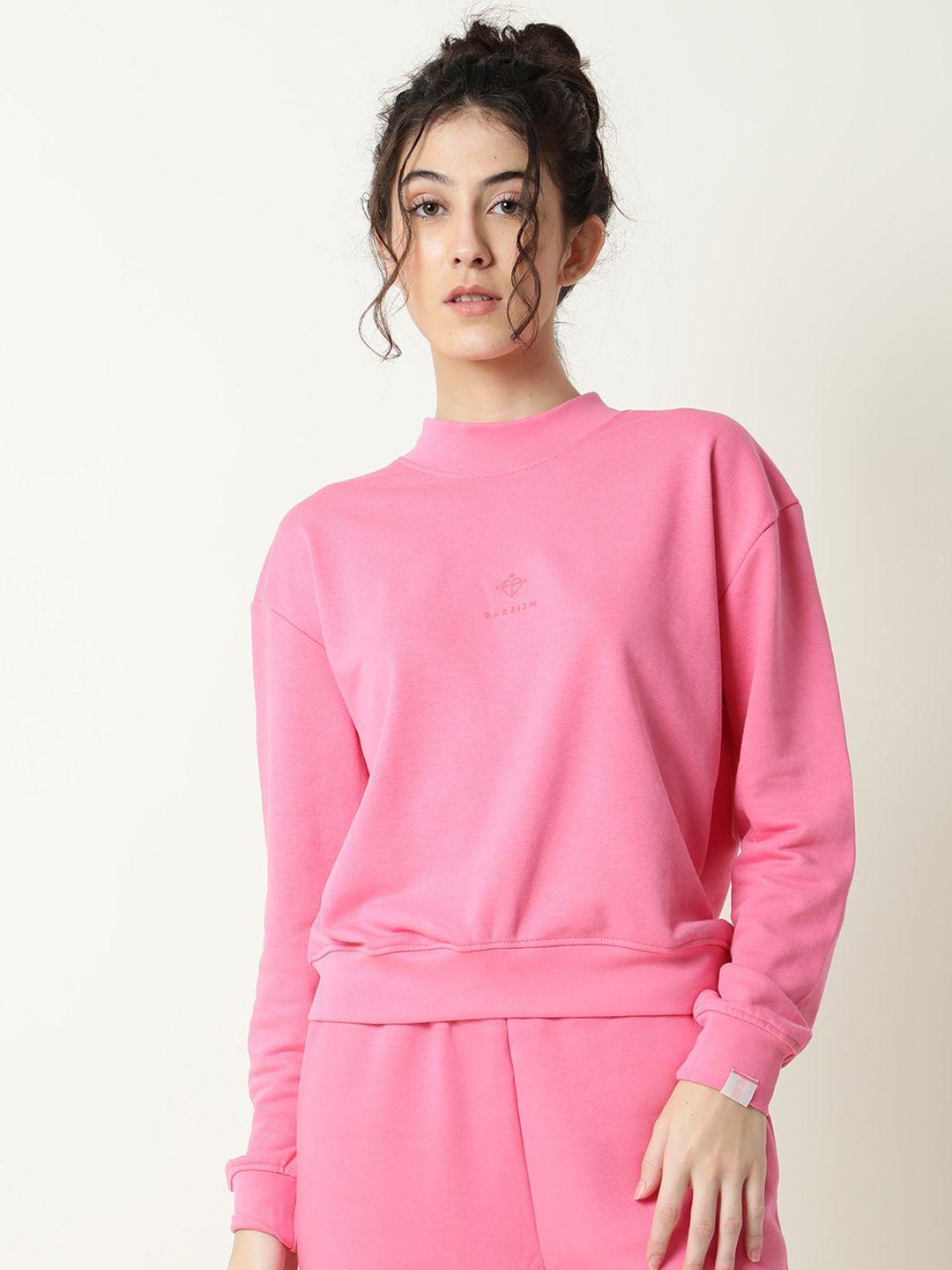 rareism women pink solid sweatshirt