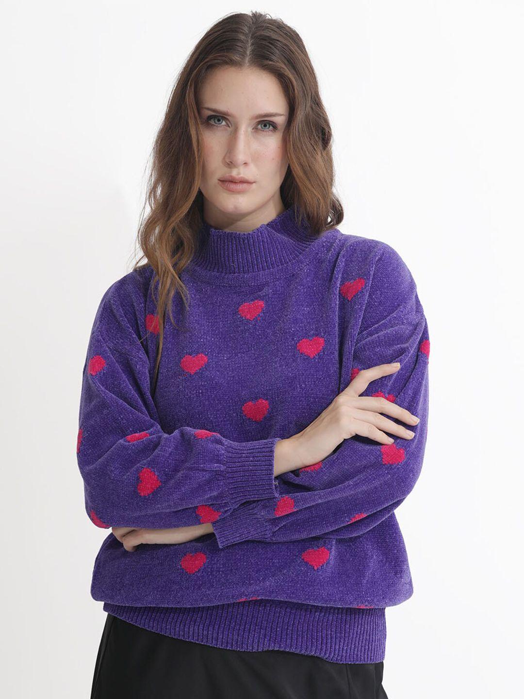 rareism women purple long sleeves fashion