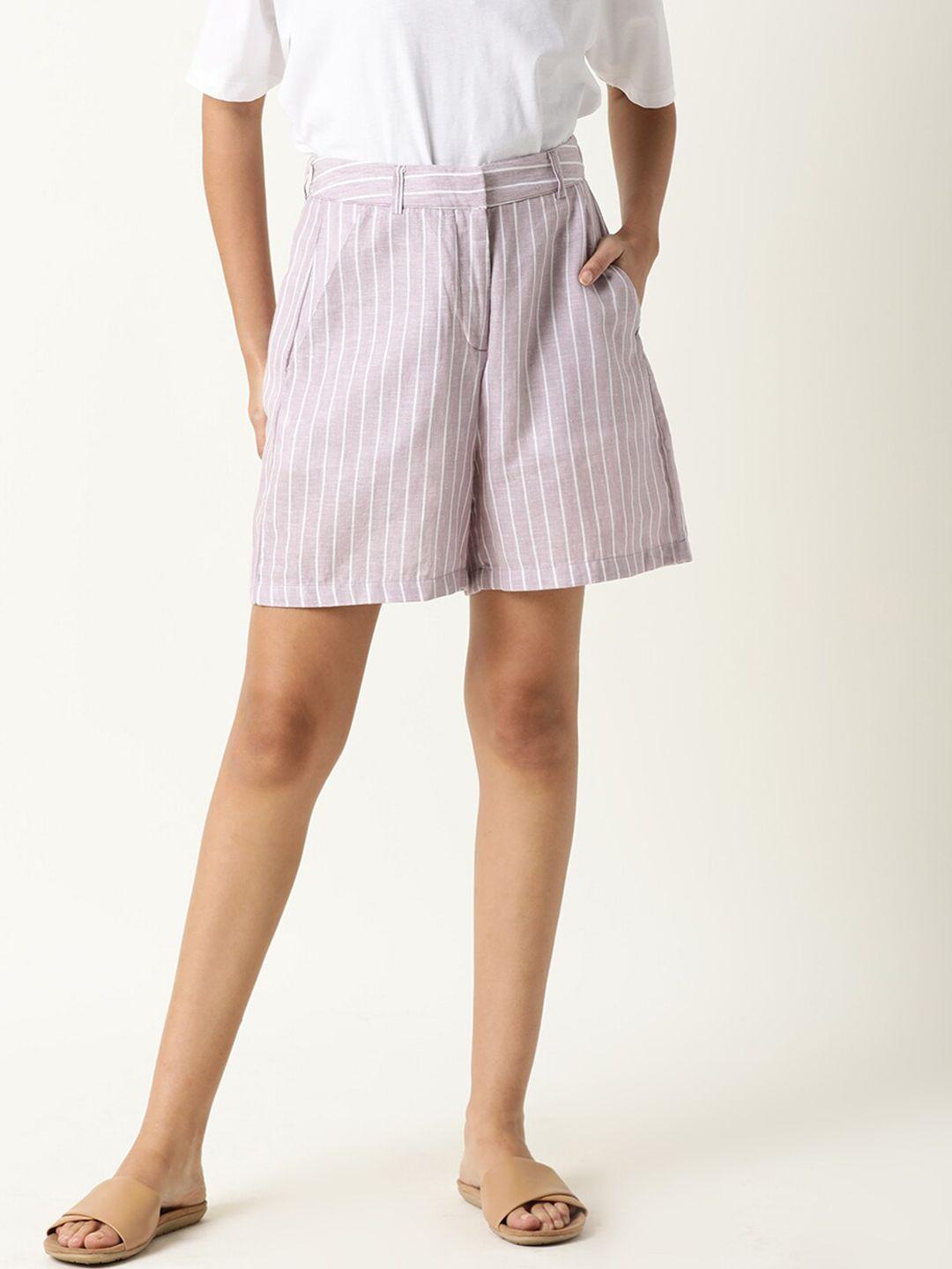 rareism women purple striped shorts