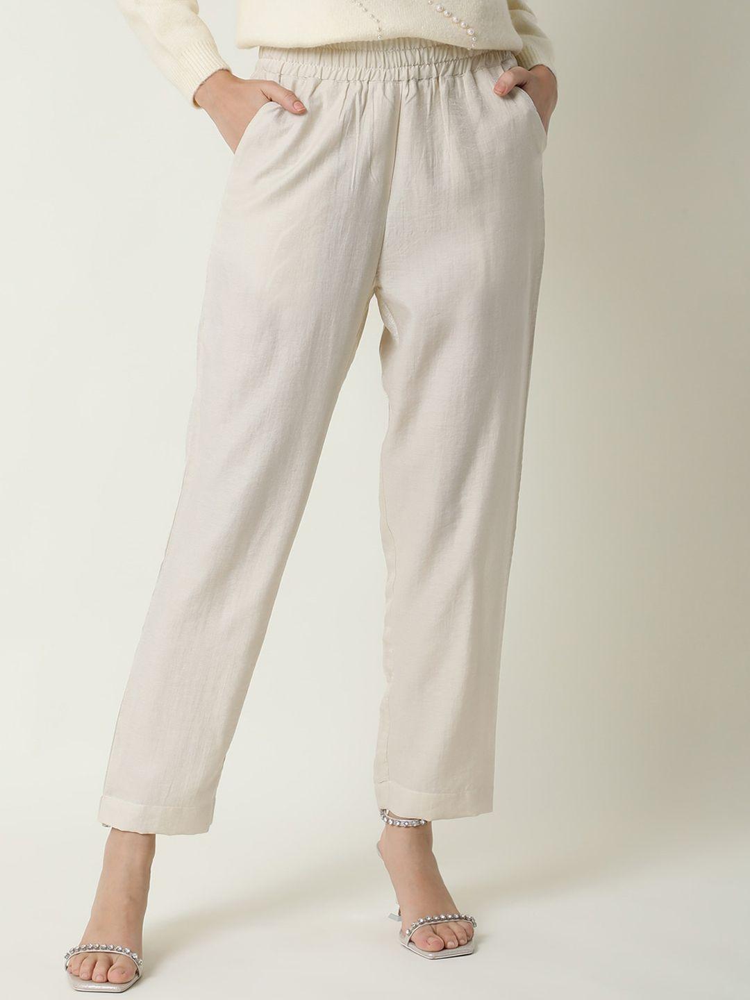 rareism women slim fit trousers