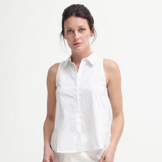 rareism women solid sleeveless shirt