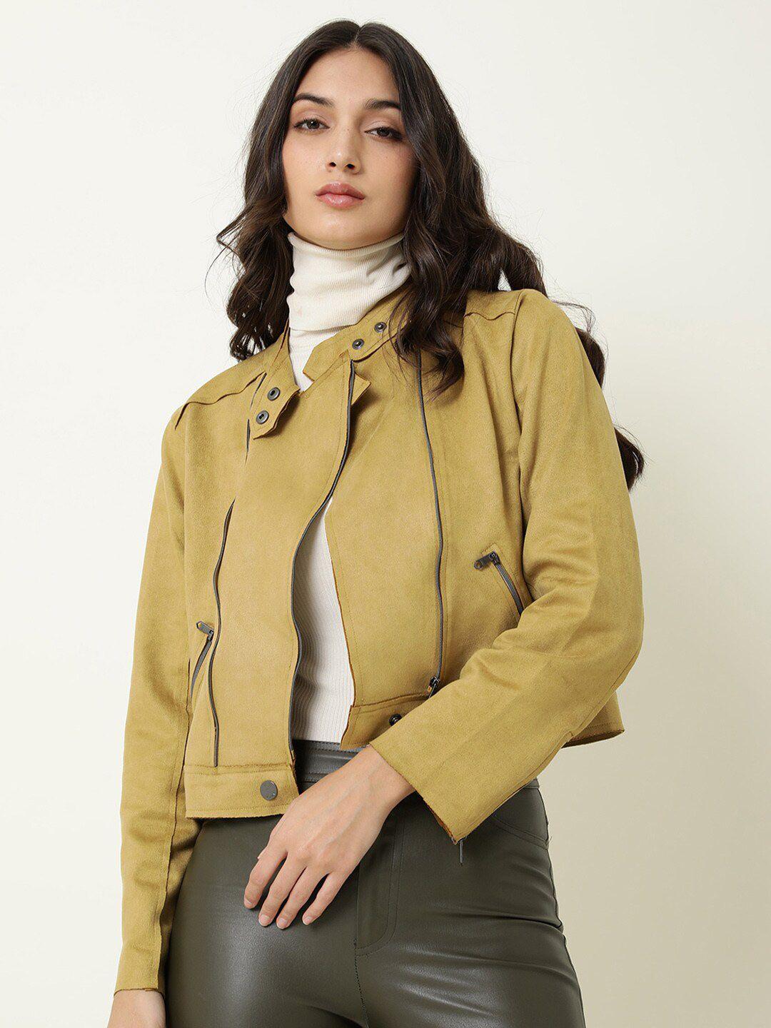 rareism women yellow crop tailored jacket