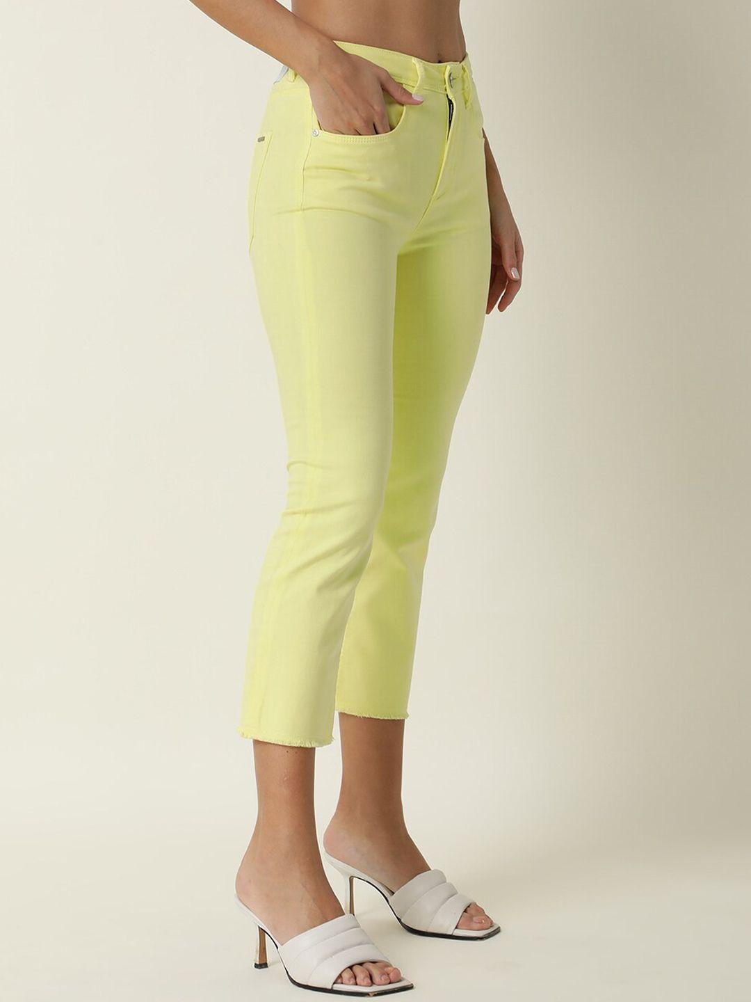 rareism women yellow slim fit jeans