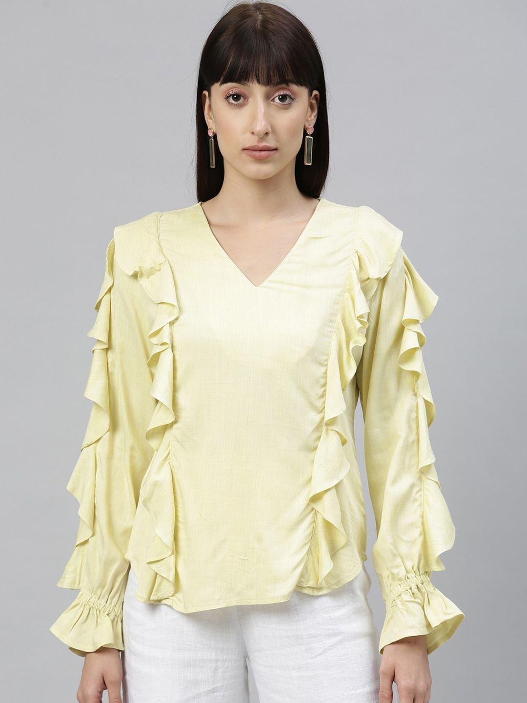 rareism women yellow solid top