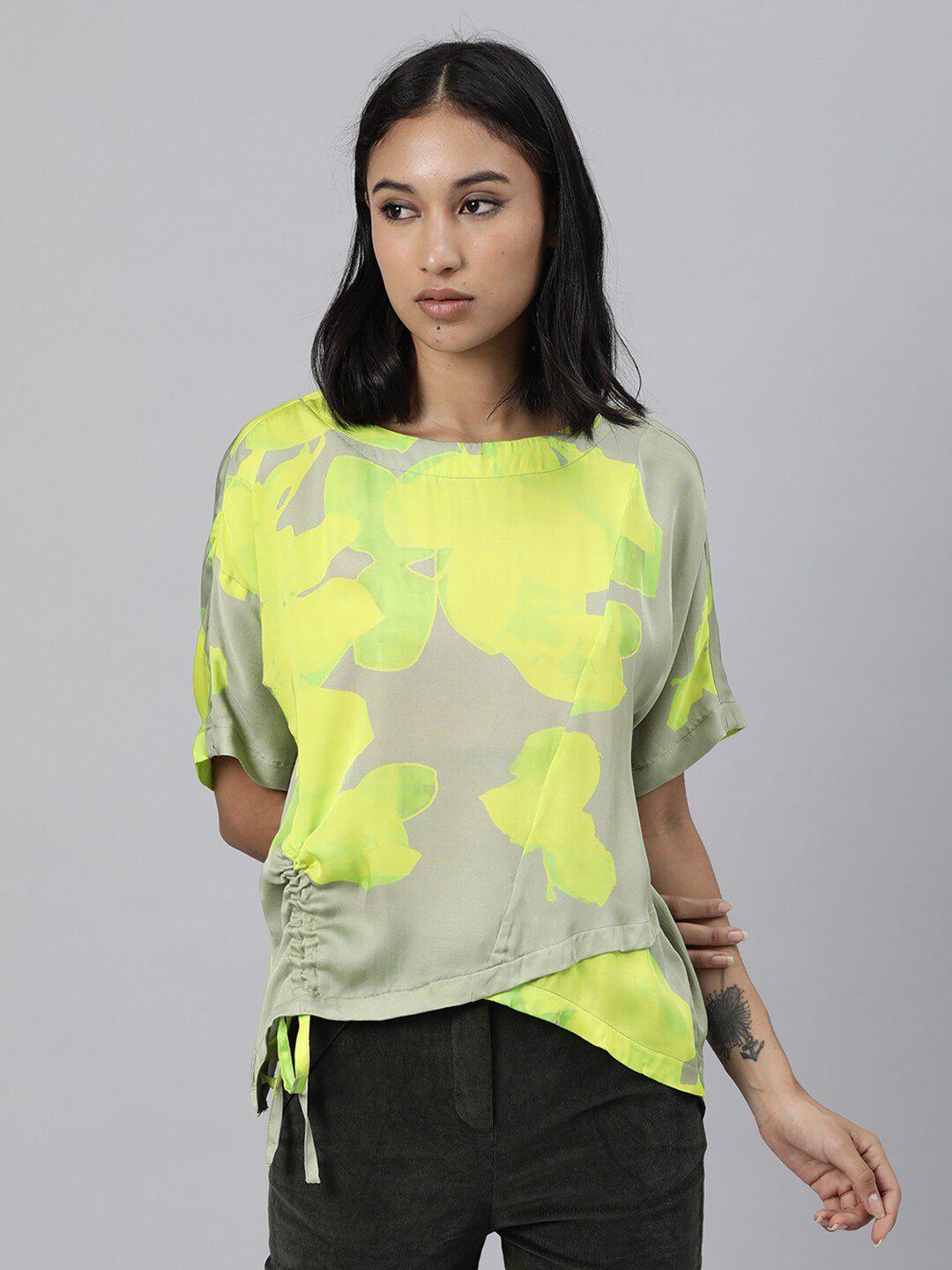 rareism yellow & grey regular top