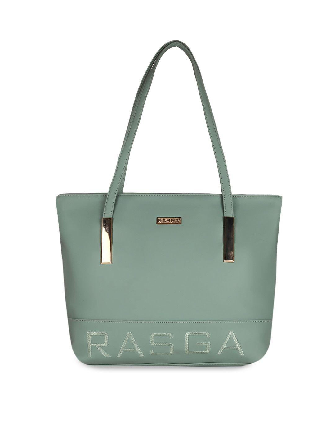 rasga green pu oversized structured shoulder bag