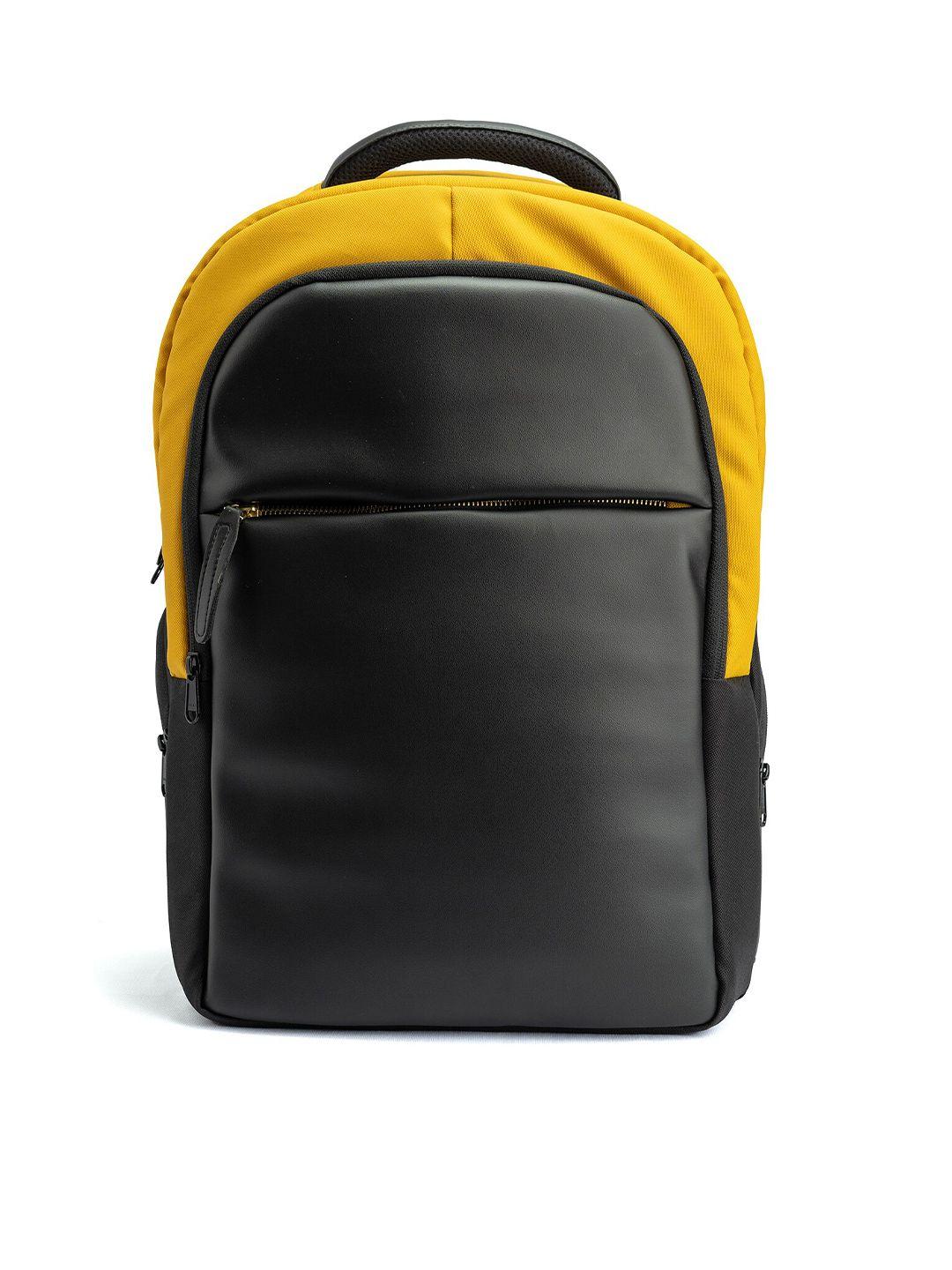 rashki unisex yellow & yellow brand logo backpack with usb charging port