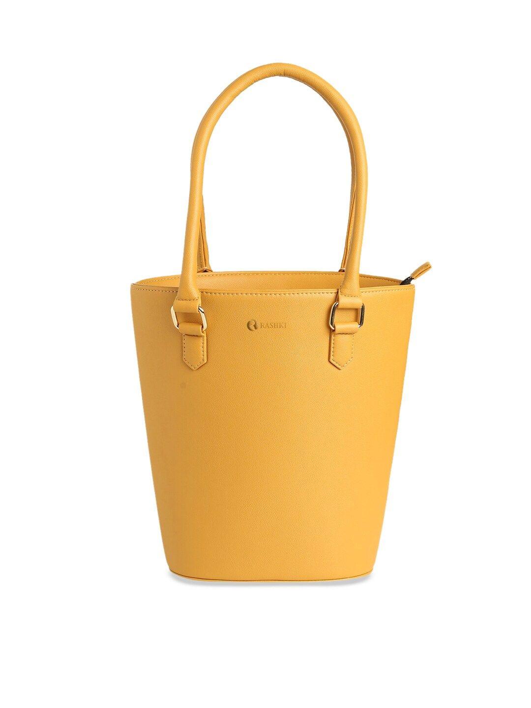 rashki yellow pu bucket sustainable handheld bag