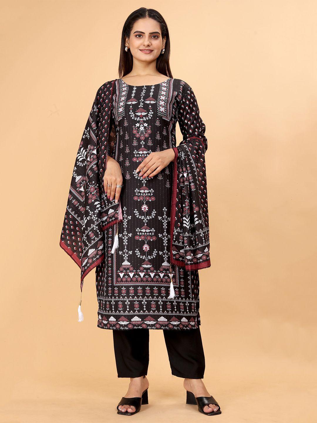 rashora ethnic motifs printed cotton a line dress