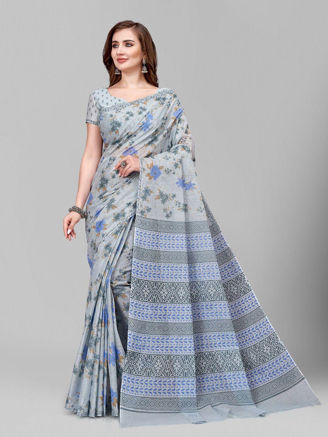 ratan floral printed pure cotton saree