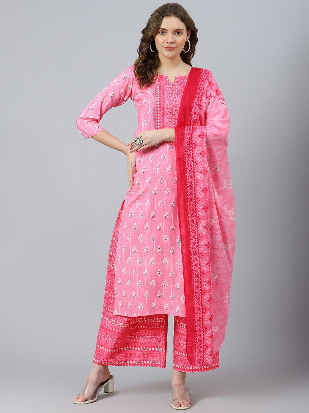 ratan floral printed sequinned kurta with palazzos & dupatta