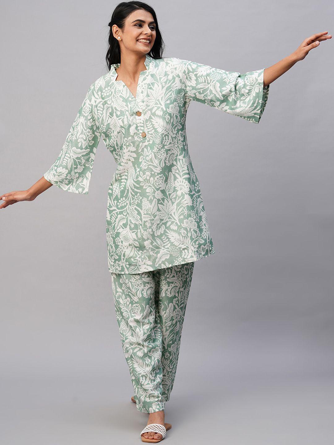 ratan floral printed top with palazzos co-ords