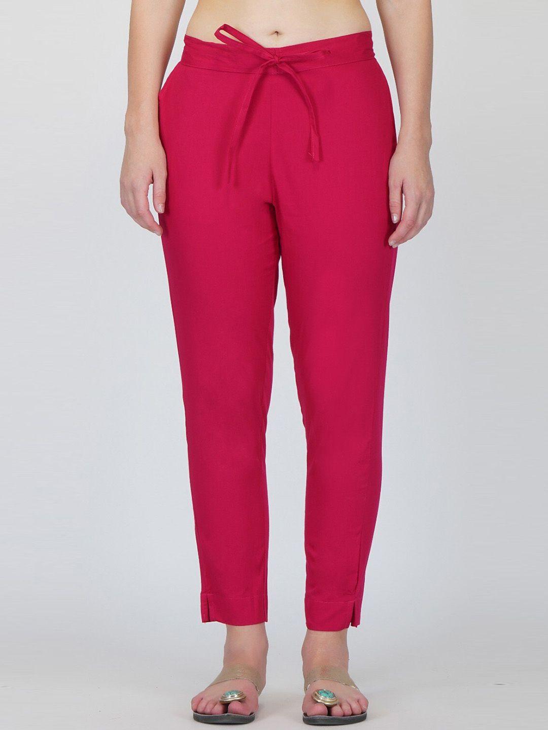 ratan tailored mid rise pure cotton trousers