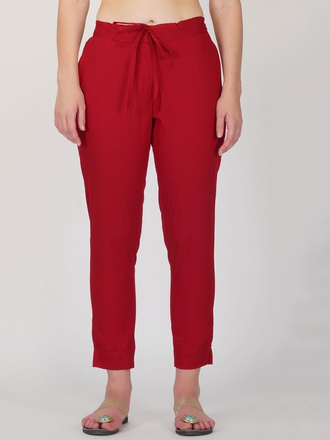 ratan women tailored fit pure cotton trousers