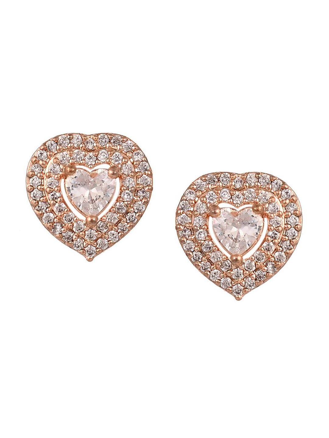ratnavali jewels rose gold classic studs earrings