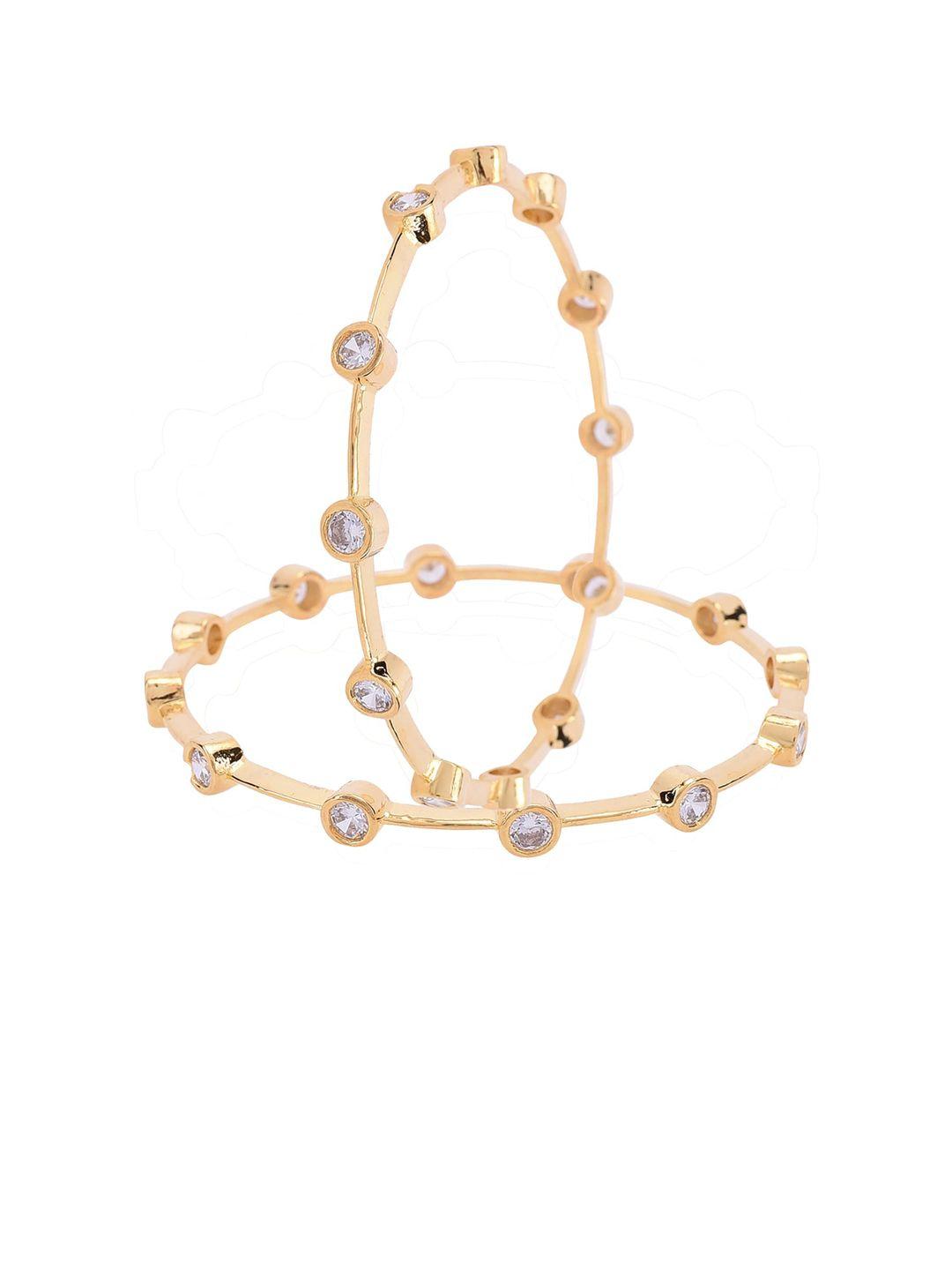 ratnavali jewels set of 2 gold-plated ad-studded bangles