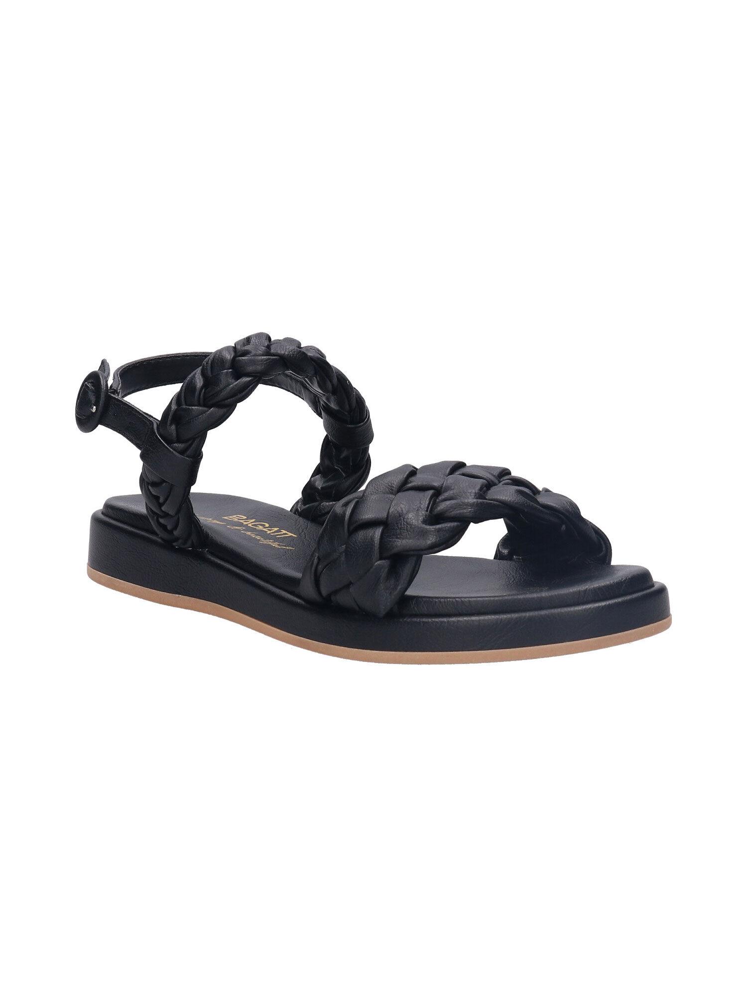 ravenna black women flat sandals