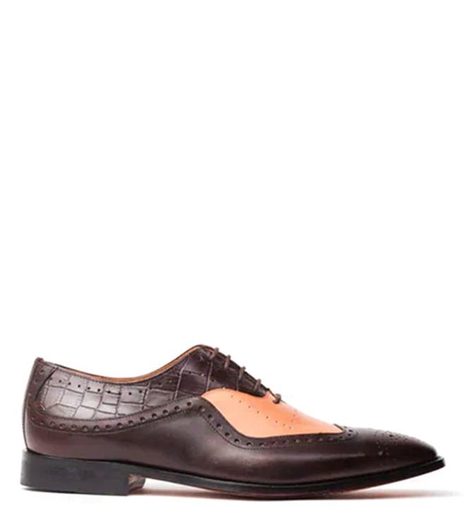 rawls men's aaron combination tan & brown oxford shoes