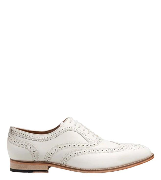 rawls men's adrian wingtip white oxford shoes