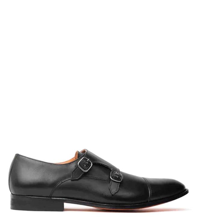 rawls men's aristocrat double black monk strap shoes