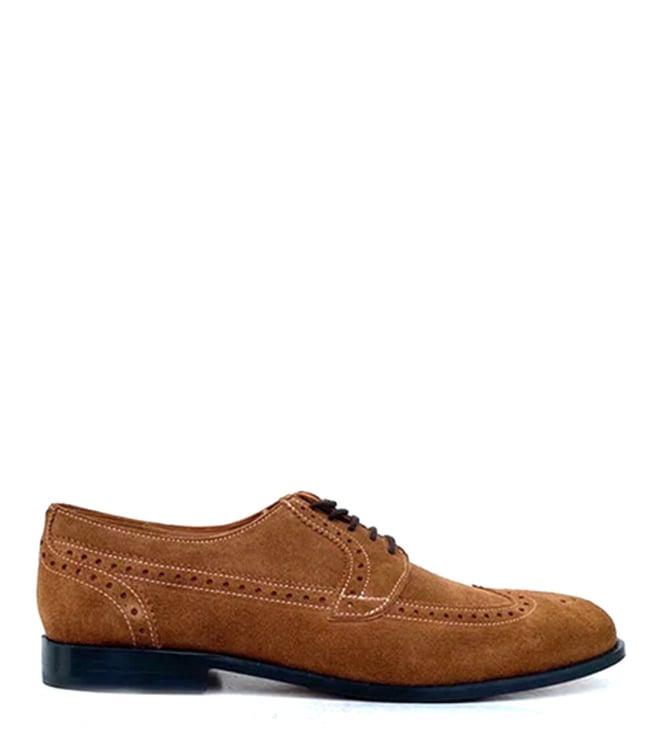 rawls men's helio wingtip brown suede oxford shoes