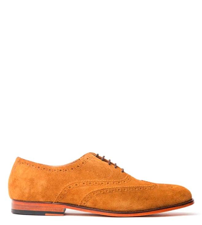 rawls men's helio wingtip cognac oxford shoes